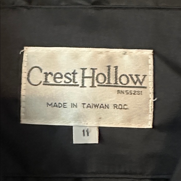 Shiny Black Belted Trench Rain Coat Vintage 90’s Crest Hollow women’s size 11 - Picture 7 of 9